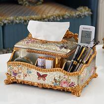 European multifunctional remote control cosmetics storage box drawing paper box living room coffee table decorative ornaments household tissue box