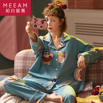 Crayon Xiaoxin pajamas womens spring and autumn pure cotton long-sleeved net red burst autumn and winter thin home clothes cotton suit