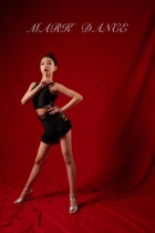 Mark dance dress children's Latin practice dress sling tassel skirt suit competition flower dress Latin dance