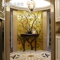 Crystal glass mosaic Cut painting puzzle Parquet Fortune Tree Living room entrance tile background wall