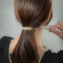 2021 New ponytail buckle rhinestone back head curved pontail clip temperament spring clip female Net red hairclip clip