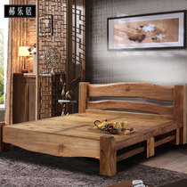 Solid wood bed Double beds 1 8 m 1 5 m m Chinese style furniture master bedroom imitation ancient bed modern simplicity about full solid wood