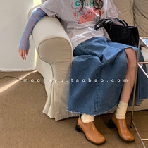 Korean spring and summer Japanese cute college style thick heels single shoes womens retro wild Mary Jane shoes tide