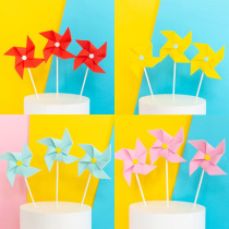 Bake cake decoration EVA multi-layer three-dimensional multi-color windmill birthday scene cake decoration plug-in