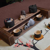 Solid wood Bogu rack Tea set Tea cup rack Kung Fu Zen Chinese retro tea ceremony accessories Desktop storage rack