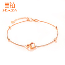 Xia Diamond 18K gold bracelet female fashion rose gold gold gold ring buckle exquisite bracelet official jewelry