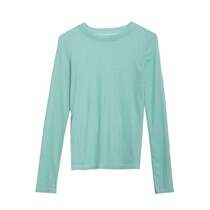 2021 summer candy color ice silk bottoming shirt womens long-sleeved mesh sunscreen t-shirt with solid color top thin section