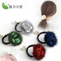 Korean version of the flower hair circle Korean headdress simple Sen womens small fresh tie hair rubber band lady head rope head flower