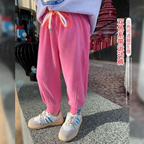 Girl Pants Spring Autumn 2022 New Children Han Edition Foreign Air Spring Wee Pants Woman Baby Spring Dress Trendy Athletic Pants
