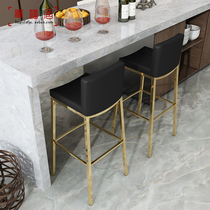Stainless steel bar chair Nordic high stool bar chair Modern simple bar chair bar stool Household high stool backrest
