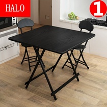  Dining table dining table Wooden table Small apartment square simple 4 people 2 low simple folding household mini
