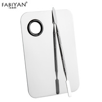 Small four recommended Foundation palette stainless steel mirror palette makeup artist tool set with palette stick