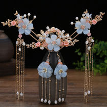 Ancient style Hanfu step tassel head jewelry full set of ancient clothing hairpin classical super fairy hair accessories female hair insert hairpin set