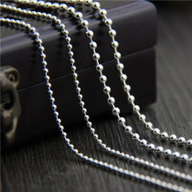 Silver Qi silver jewelry S925 sterling silver ball necklace 2-3MM sweater chain for men and women with long bare chain