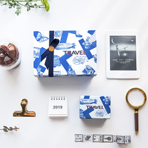 Fangsenyuan gift box gift box empty box Net red shake sound American blue rectangular gift box new product creativity