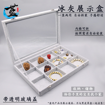With cover Ice Gray Jewelry Box Glass first decorated box Veneers Bracelet Bracelet tray Pallet Ornament containing finishing show Show