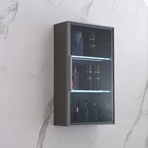 Nordic modern light luxury glass simple small apartment bathroom wall cabinet locker toilet side cabinet storage rack