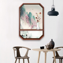 Octagonal Hanging Wall Shelf New Chinese Style Decoration Painting Frame Hotel Genguan Picture Frame Zen pendant frame