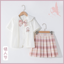 Girl Summer Clothing Short Sleeve Jk Uniform Skirt Elementary School Childrens Plexant Dress Genuine Children Suit Class 2022 Summer