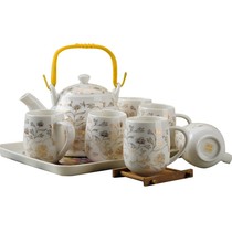 Jingdezhen ceramic tea set with handle tea cup household set home office water Ware drinking ware set