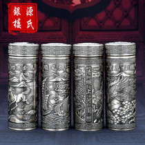 Household foot silver 999 sterling silver inside and outside snowflake Silver do old foot Silver Cup Silver Cup silver water Cup hundred Fu Ruyi Heart Book certificate