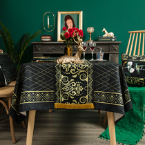 Luxury gold tassel chenille rectangular table runner tablecloth waterproof retro TV cabinet cover cloth tablecloth bed end
