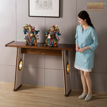 Copper master copper Wood doctrine Golden rhyme Tiancheng porch cabinet display end Jingtai new Chinese solid wood furniture