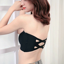 Strapless underwear lady beauty back non-slip bottomed bra bandeau gathered suspender ice silk off-the-shoulder summer wrap chest anti-light