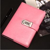 Lock notebook can be locked password diary business office supplies student stationery leather notepad