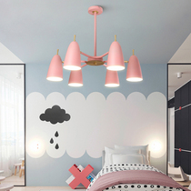 Nordic living room lamps modern simple dining room bedroom study macaron creative personality led chandelier intelligent