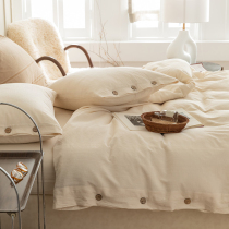 A class baby water wash cotton naked four pieces of cotton 100 pure cotton bedsheets are covered in autumn bedding