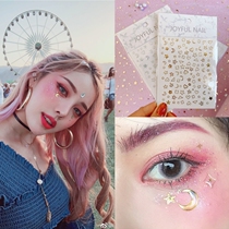 Eye Corner Makeup Stars Shiny Eye Makeup Sequins Face Stickers Face Decoration Laser Star Moon Stickers