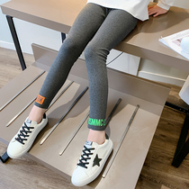 Korean girls stretch leggings thin section wear summer gray childrens tight mid-waist Foreign style net red pants