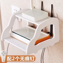 Put WiFi on the shelf without holes on the wall to place the wall-mounted router storage wireless network box is stored in