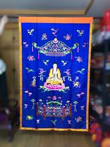 Jinyue Luosu embroidery solemn lotus pharmacist Buddha treasure cover flying method quilt streamer dragon gate ring true incense embroidery products manufacturer
