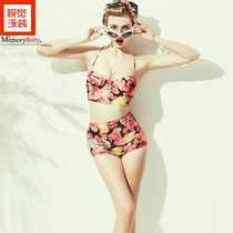 MEMORYBABY original new retro stunning holiday fashion temperament digital print split swimsuit women