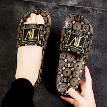 Net red slippers mens trend Korean version of outdoor wear 2021 new one-word drag mens summer personality beach sandals