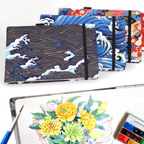 Handmade Ukiyo-e watercolor book Portable travel hand-painted sketchbook Marker pen painting book color lead painting book Unicorn watercolor hand ledger Beginner ancient postcard Watercolor paper small book