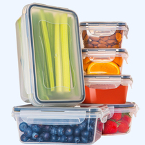 Refrigerator storage box Rectangular fruit food freezing box Kitchen plastic transparent fresh sealed storage box set