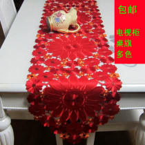 ins Net red tea table cloth TV cabinet table red table flag big wedding festive Chinese table New Year fabric light luxury