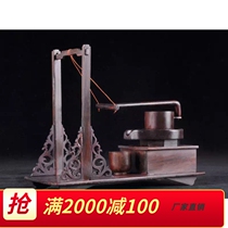 Mahogany furniture model ornaments Laos big red rosewood anti-ancient stone grinding stone to run electric car small leaf red sandalwood