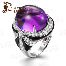 Miley Jewellery 22 94 Carat Natural Purple Crystal Ring 18k Gold 2 05 Carat Diamond Ring Gem