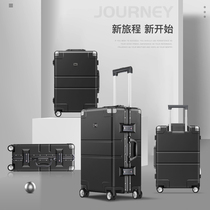 2021 new suitcase aluminum frame trolley case universal wheel 20 inch boarding box hand luggage men and women black