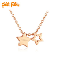 Folli Follie Furi Jewelry Actress star sweet and fresh pendant necklace Clavicle chain female 3N18T022RC