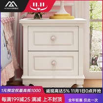 Omani Korean style pastoral European bedside table ivory white European style modern fashion storage lockers special price