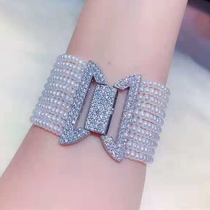 S925 sterling silver multi-row button round diamond bead Buckle Head diy jewelry pearl necklace bracelet joint accessories