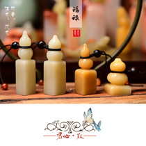 Jun Xin Mo Shoushan Stone Gourd Button Zhang Boutique Furong Stone Handmade Seal Carving Calligraphy and Calligraphy Post Hard Pen Name Zhang Xian Zhang
