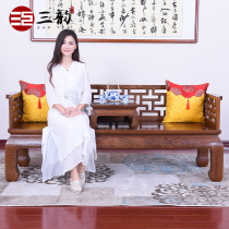 Chicken winged wood furniture mahogany furniture Ming and Qing classical Chinese antique bed bed bed chicken wing Wood Hollow Luohan bed