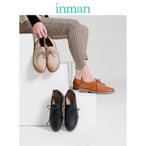 Inman womens spring new womens shoes Joker Oxford single shoes womens lace-up shoes womens retro students