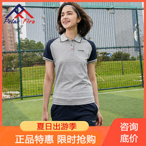 Polar fire sports suit women polo shirt lapel breathable short sleeve T-shirt summer fitness running casual sportswear